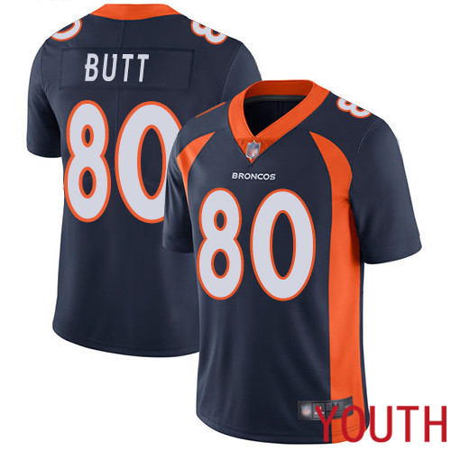 Youth Denver Broncos 80 Jake Butt Navy Blue Alternate Vapor Untouchable Limited Player Football NFL Jersey
